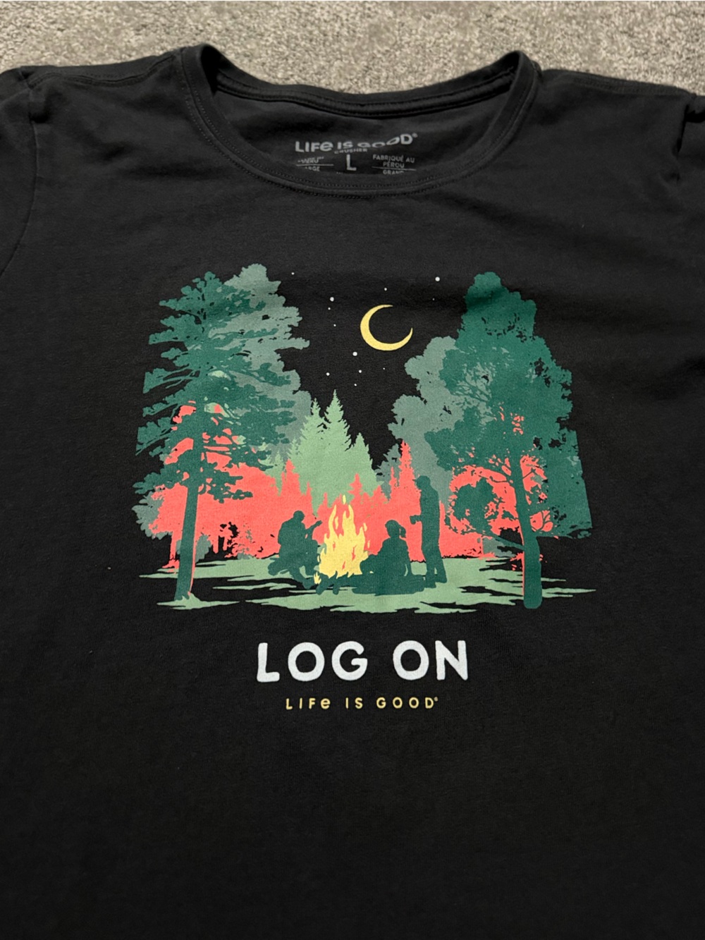 Life Is Good women’s black shirt with outdoor theme size large super soft - Picture 5 of 8